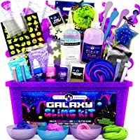 Los mejores  - Original Stationery Galaxy Slime para Niñas- Niños - Kit Galaxy Slime Estrellas Que Brillan en la Oscuridad y Polvo de…
